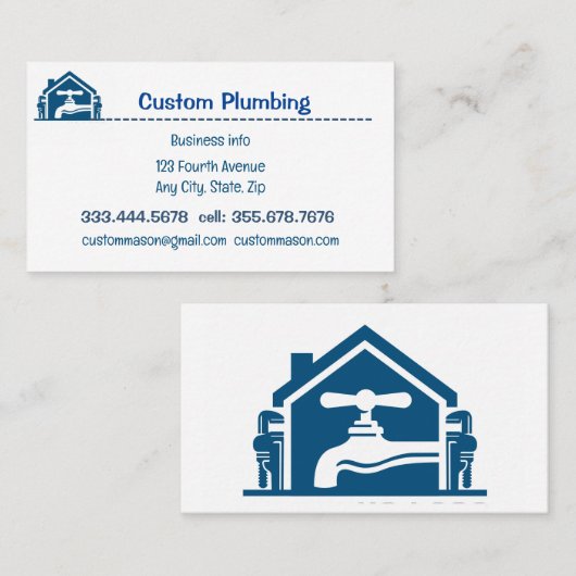カスタム配管暖房業者 名刺 (正面/裏面)
