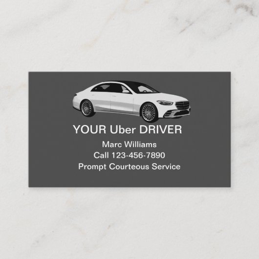 カスタム配車サービスUberドライバーのビジネスカード 名刺 (正面)