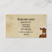 カスタム酪農の牛または牛オーガニック肉 名刺 (正面)