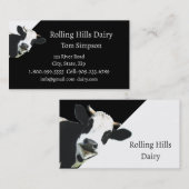 カスタム酪農牛乳おもしろいホルシュタイン 名刺 (正面/裏面)