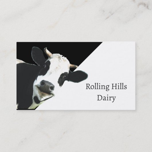 カスタム酪農牛乳おもしろいホルシュタイン 名刺 (裏面)