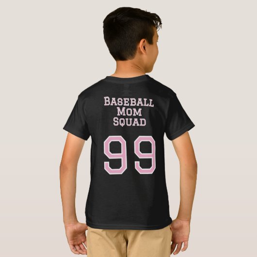 カスタム野球のママ班チーム番号と名前 Tシャツ (裏面フル)