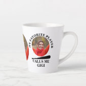 カスタム野球の形状写真お気に入りの野球 カフェラテマグ (右)