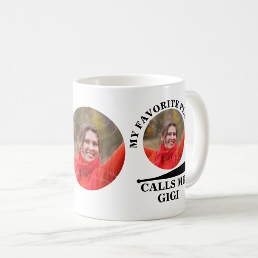 カスタム野球の形状写真お気に入りの野球 コーヒーマグカップ (正面右)