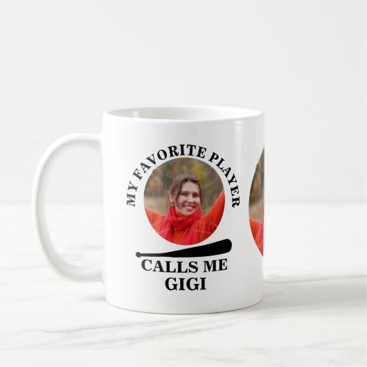 カスタム野球の形状写真お気に入りの野球 コーヒーマグカップ (左)