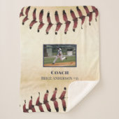 カスタム野球の素朴写真 シェルパブランケット (正面)