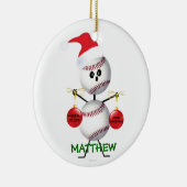 カスタム野球クリスマス セラミックオーナメント (右)