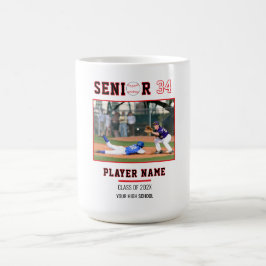 カスタム野球シニアナイトフォト コーヒーマグカップ