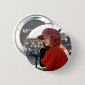 カスタム野球スポーツ写真少年 缶バッジ (正面&裏面)