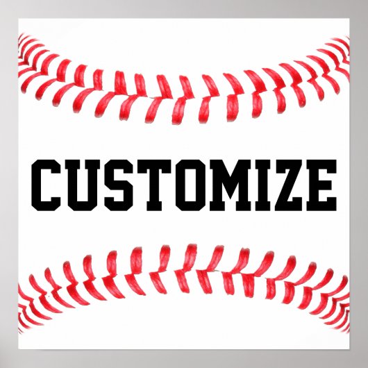 カスタム野球チームまたは選手の名前 ポスター (正面)