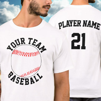 カスタム野球チーム名、選手の名前と番号 Tシャツ