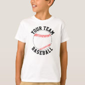 カスタム野球チーム名+選手名+背番号 Tシャツ (正面)