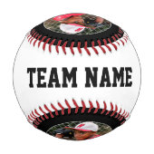 カスタム野球チーム、選手の名前、写真&番号 野球ボール (裏面)
