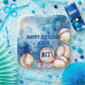 カスタム野球テーマパーティー ペーパープレート (パーティー)