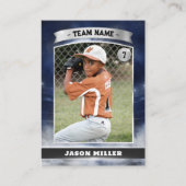 カスタム野球トレーディングカードブルーシルバースタジアム コーリングカード (正面)