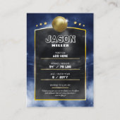 カスタム野球トレーディングカードブルー金ゴールドスタジアム コーリングカード (裏面)