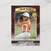 カスタム野球トレーディングカードレッド金ゴールドスタジアム コーリングカード (正面)