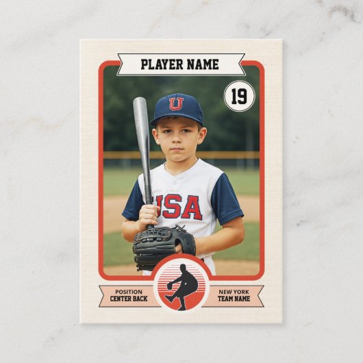 カスタム野球トレーディングカード、ヴィンテージプレーヤカード コーリングカード (正面)