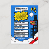 カスタム野球トレーディングカード、漫画野球カード コーリングカード (裏面)