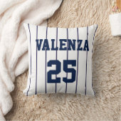 カスタム野球ピンストライプ制服ジャージーピロー クッション (ブランケット)