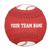カスタム野球ボール – ネームチーム番号レッド 野球ボール (正面)