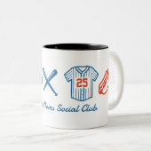 カスタム野球ママかわいいソフトボールママ ツートーンマグカップ (正面右)