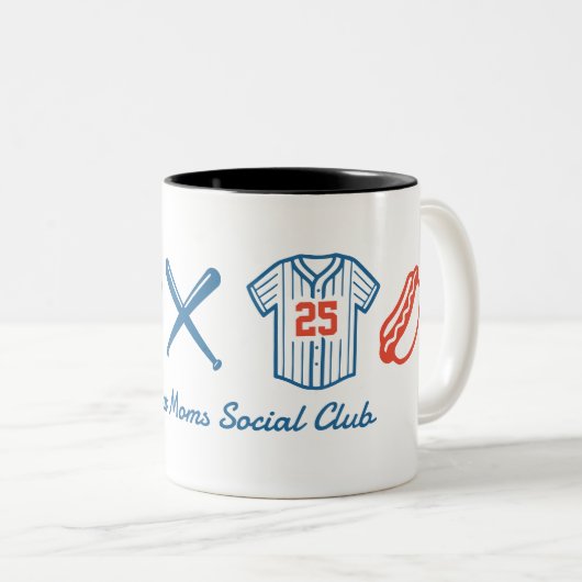 カスタム野球ママかわいいソフトボールママ ツートーンマグカップ (正面右)