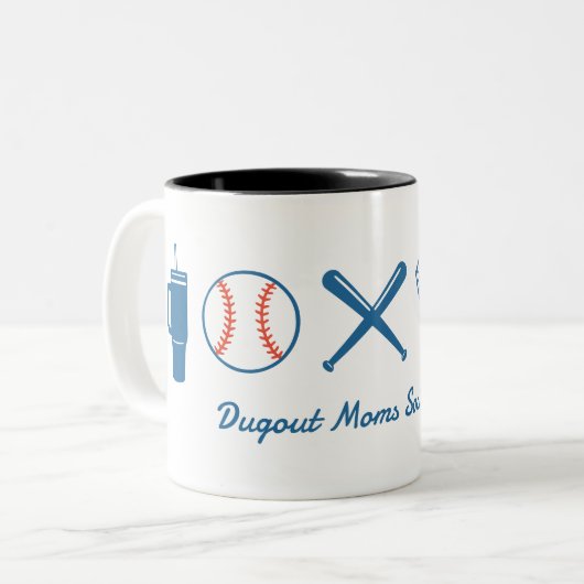 カスタム野球ママかわいいソフトボールママ ツートーンマグカップ (正面左)