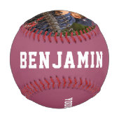 カスタム野球名子供へ番号フォト 野球ボール (裏面)
