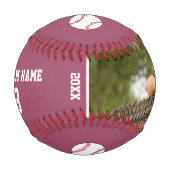 カスタム野球名子供へ番号フォト 野球ボール (正面)