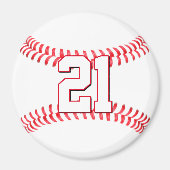 カスタム野球選手の番号/レタースポーツチーム マグネット (正面)