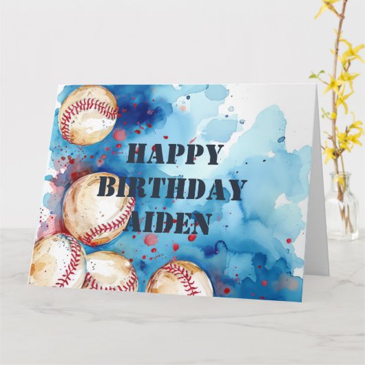 カスタム野球選手テーマ誕生会 カード (黄色い花)