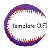 カスタム野球、レギュレーションサイズWHITE & PURPLE 野球ボール (正面左)