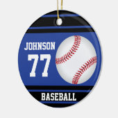カスタム野球 |濃い青と黒 セラミックオーナメント (左)