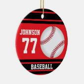 カスタム野球 |赤と黒 セラミックオーナメント (右)