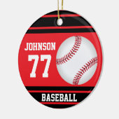 カスタム野球 |赤と黒 セラミックオーナメント (左)