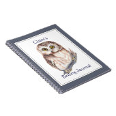 カスタム野鳥観察ジャーナル水彩フクロウ ノートブック (右側)