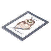 カスタム野鳥観察ジャーナル水彩フクロウ ノートブック (左側)