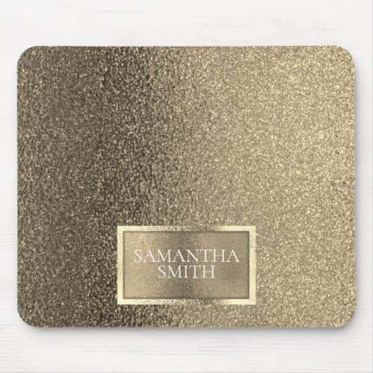 カスタム金エレガント属金ゴールドグリッター マウスパッド (正面)