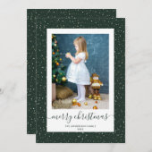 カスタム金ゴールドの雪の写真メリークリスマスカード シーズンカード (正面/裏面)