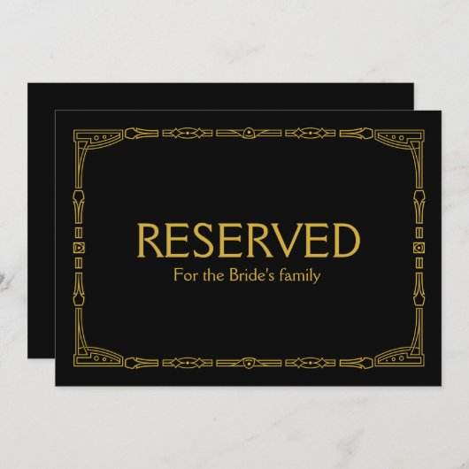 カスタム金ゴールドアールデコスタイルの結婚符号 (正面/裏面)