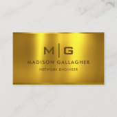 カスタム金ゴールドイエローメタルプロフェッショナル 名刺 (正面)