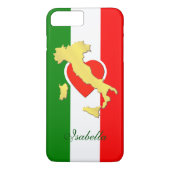 カスタム金ゴールドイタリア地図イタリアン国旗の電話ケース Case-Mate iPhoneケース (裏面)