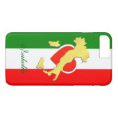 カスタム金ゴールドイタリア地図イタリアン国旗の電話ケース Case-Mate iPhoneケース (裏面(横))