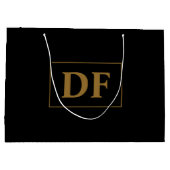 カスタム金ゴールドイニシャル大抱き枕 ラージペーパーバッグ (裏面)