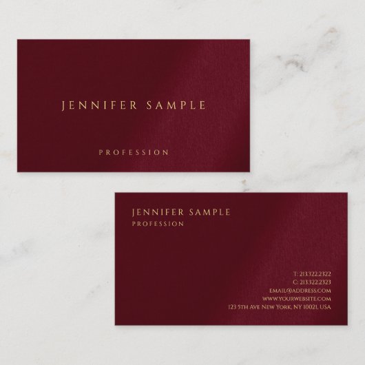 カスタム金ゴールドエレガントカラー文字プレミアムシックルクセ 名刺 (正面/裏面)