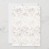 カスタム金ゴールドエレガントフローラバプテスマ 招待状 (裏面)