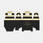 カスタム金ゴールドエレガントブラックカラーモノグラムイニシャル フェイバーボックス (折り畳みなし)