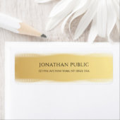 カスタム金ゴールドエレガントホワイトテンプレート差出人住所 ラベル (インサイチュ)