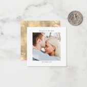 カスタム金ゴールドエレガント休日フォトグリーティングカード ノートカード (正面/裏面インサイチュ)